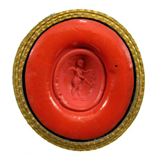 Garnet.  Eros with butterfly