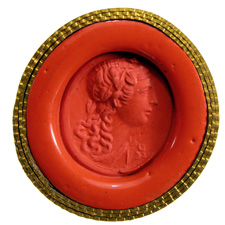 Cornelian. Maenad bust