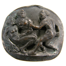 Cameo. Woman and two men