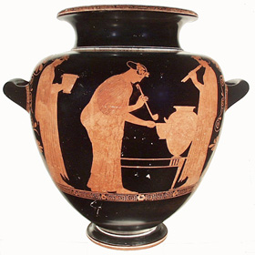 Villa Giulia Painter stamnos with stamnoi